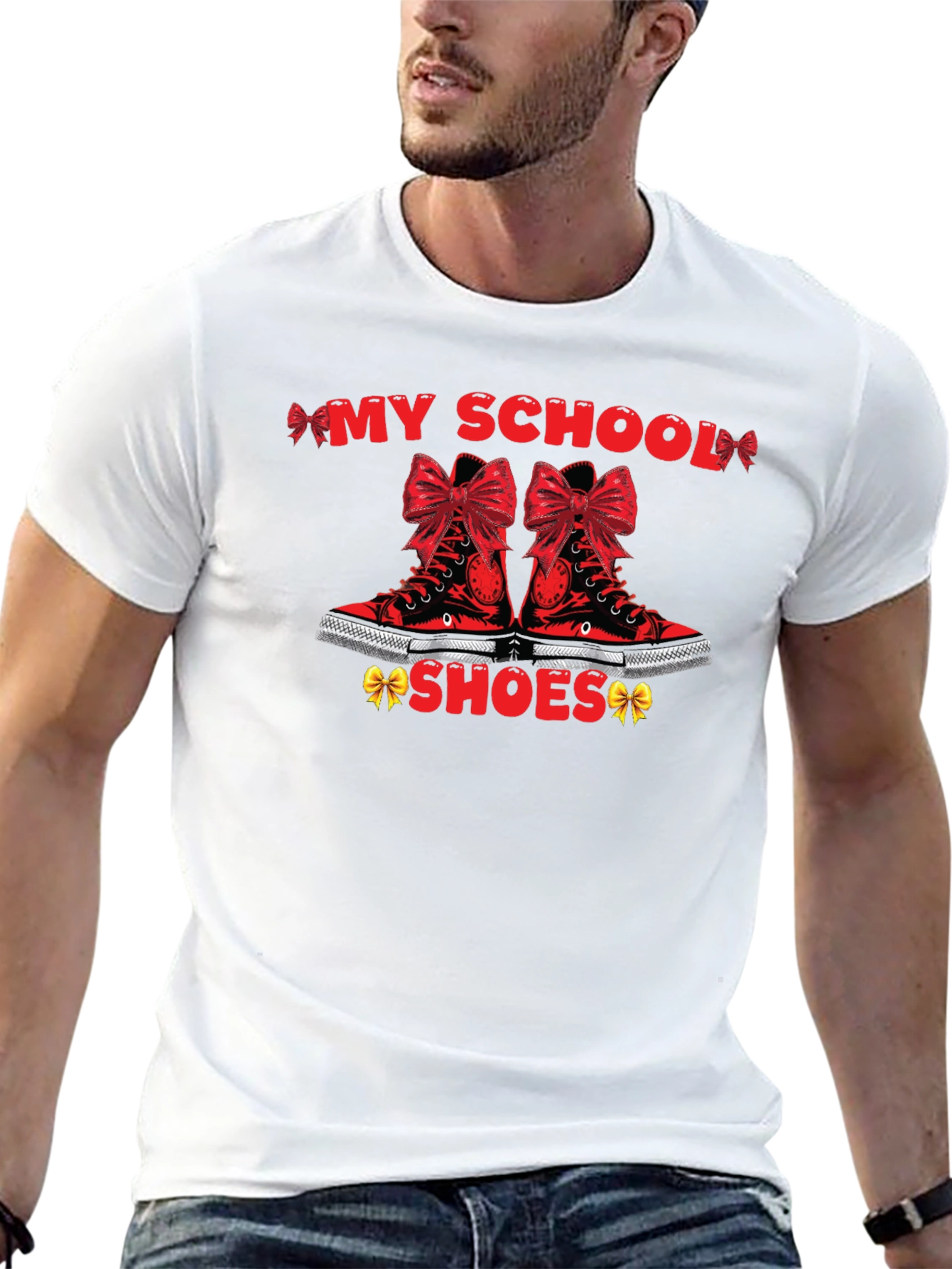 Black My School Shoes T-Shirt view 13