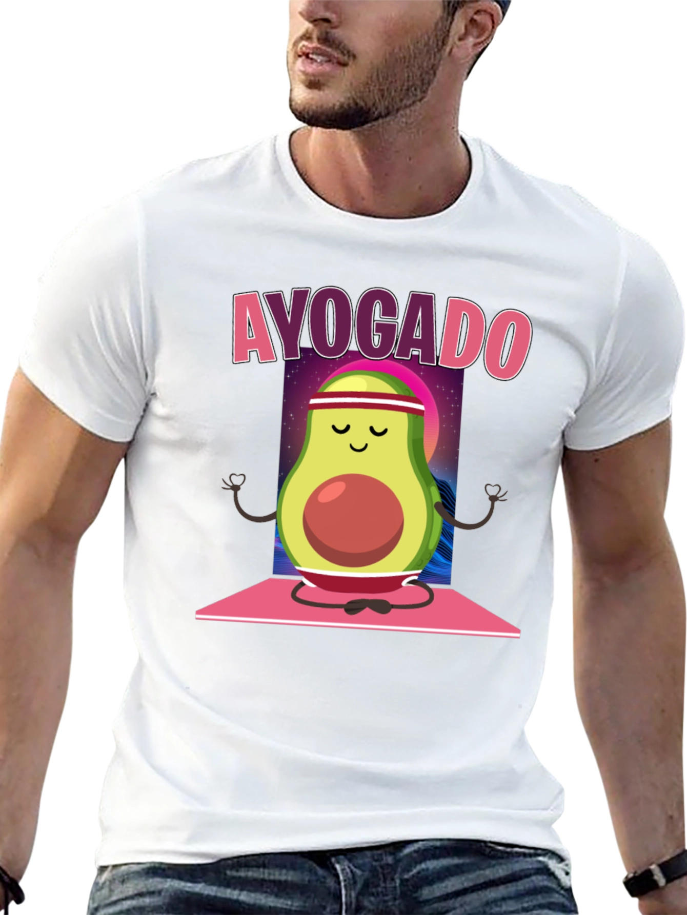Black Ayogado Avocado Yoga T-Shirt view 13