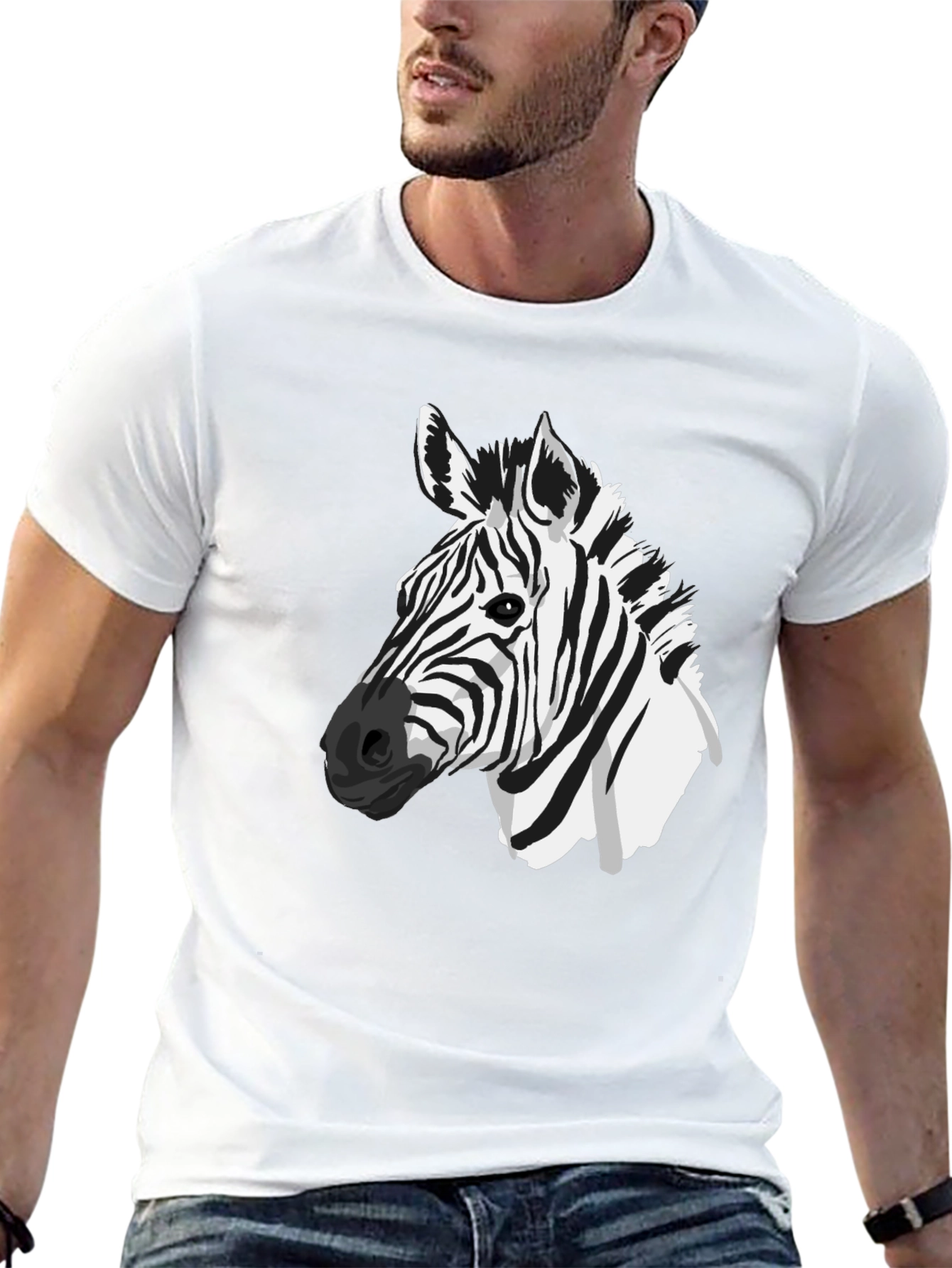 Black Zebra Graphic Tee - Black Casual T-Shirt view 13