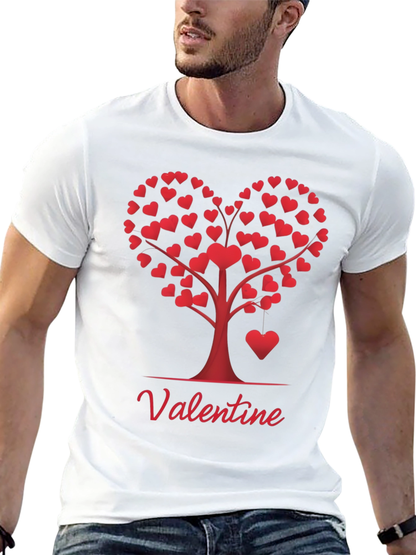 Black Valentine Heart Tree Graphic Tee view 13