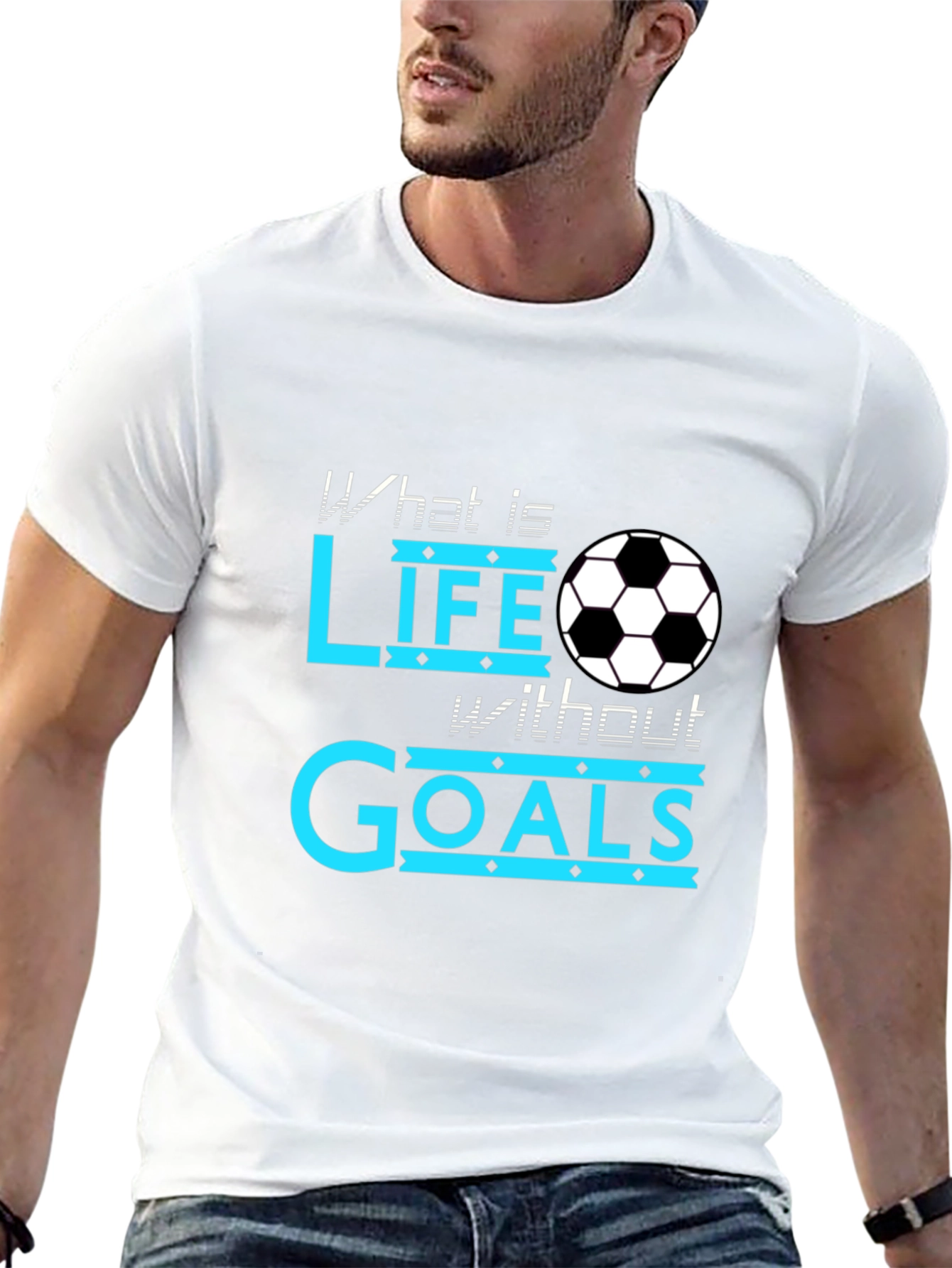 Black Soccer Life Goals Black T-Shirt view 13