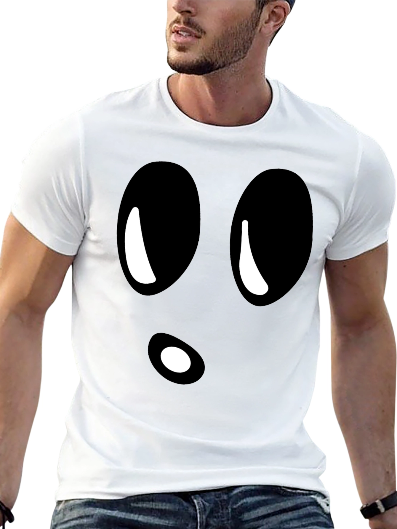 Black Funny Ghost Face Black T-Shirt view 13