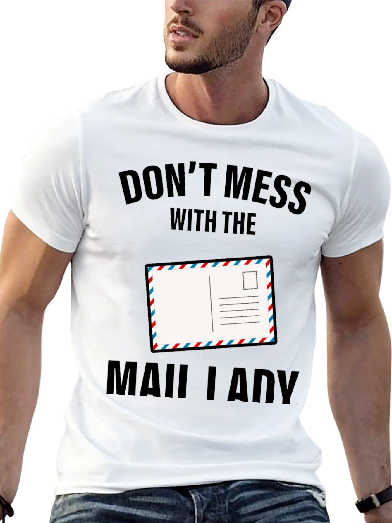 Black Don't Mess with the Mail Lady T-Shirt view 13