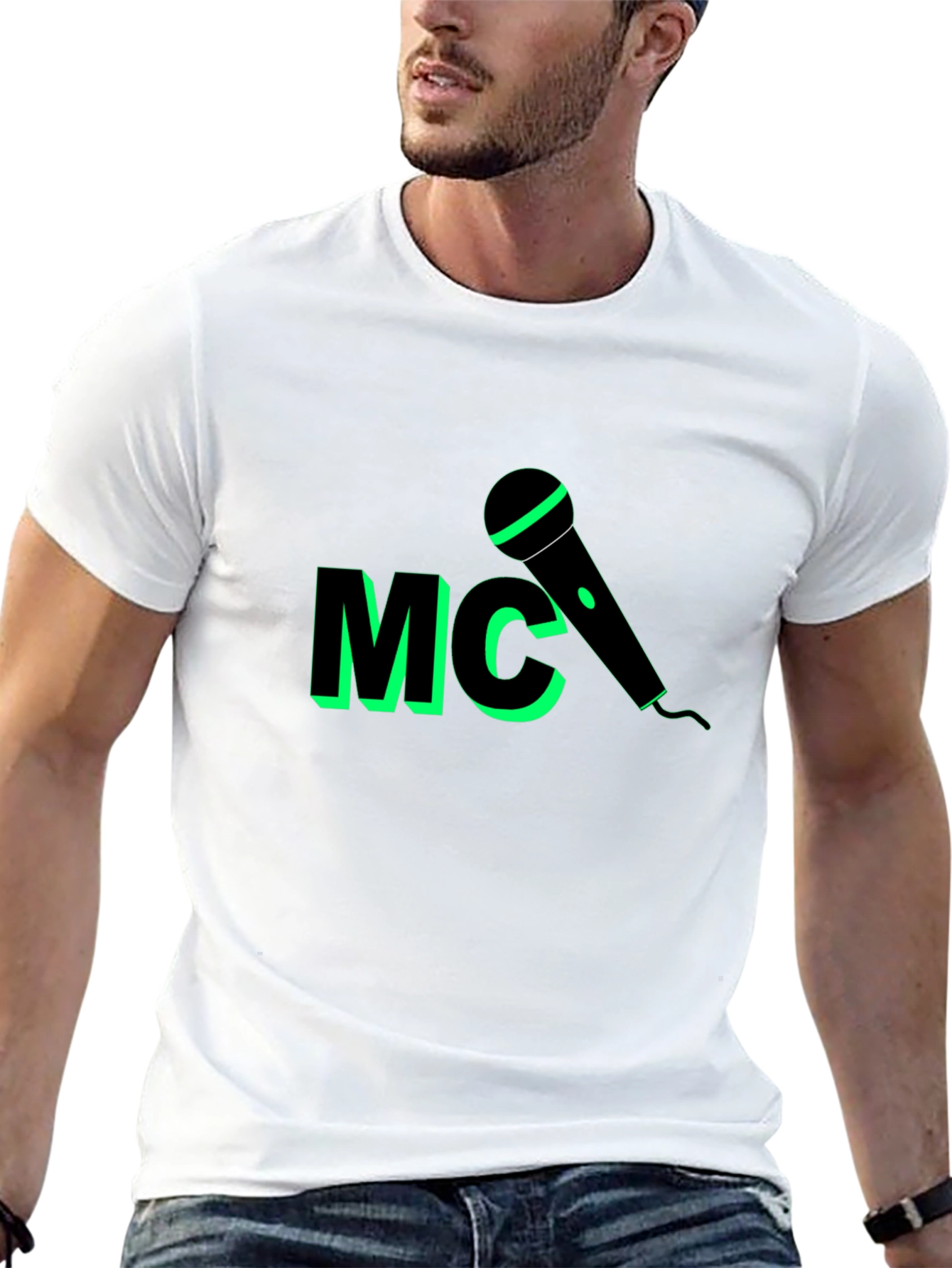 Black MC Microphone Black Graphic Tee view 13