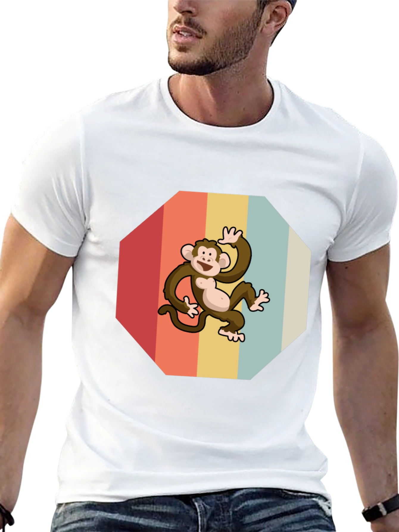 Black Retro Monkey Graphic Tee - Fun & Stylish view 13