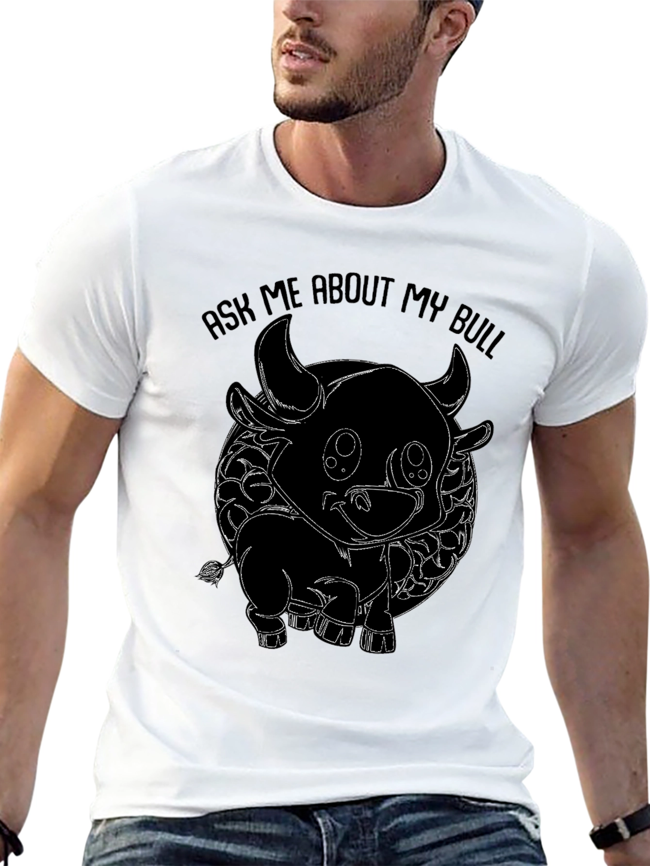 Black Ask Me About My Bull T-Shirt view 13