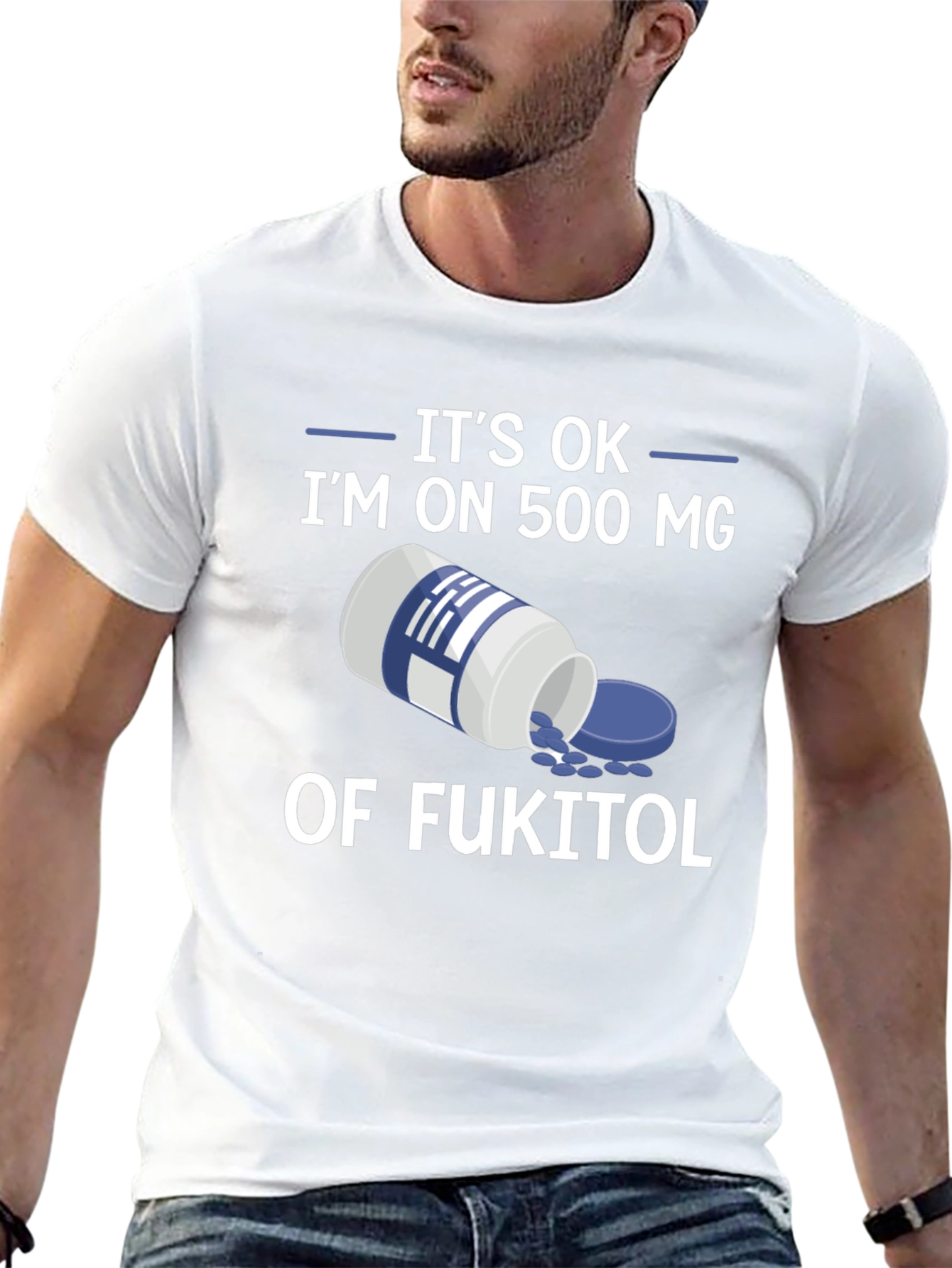 Black It's OK I'm on Fukitol T-Shirt view 13