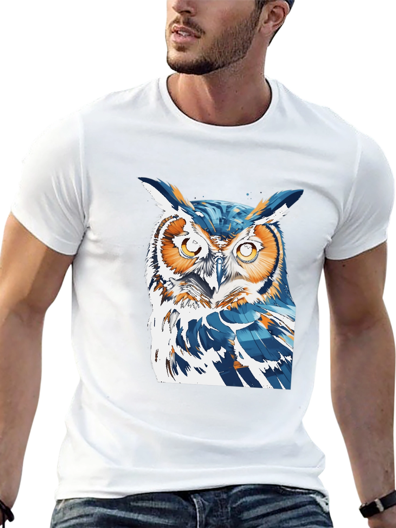 Black Cool Owl Graphic Tee - Black T-Shirt view 13