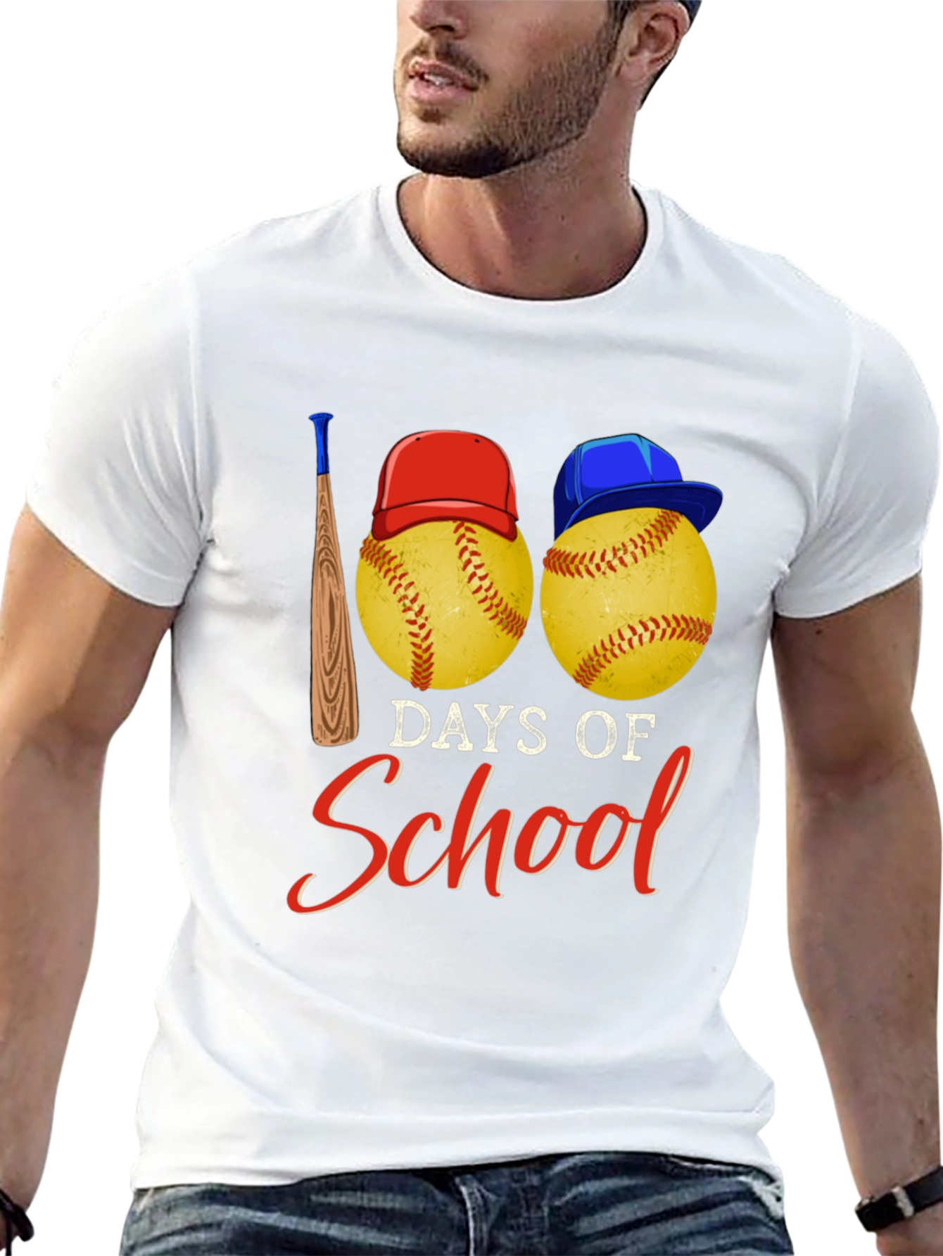 Black 100 Days of School Baseball T-Shirt view 13