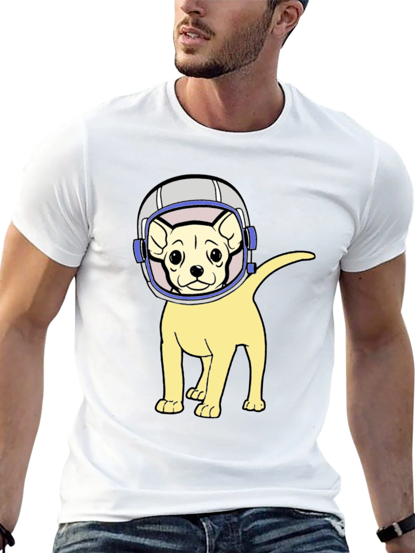 Black Astronaut Dog T-Shirt - Space Pup Tee view 13
