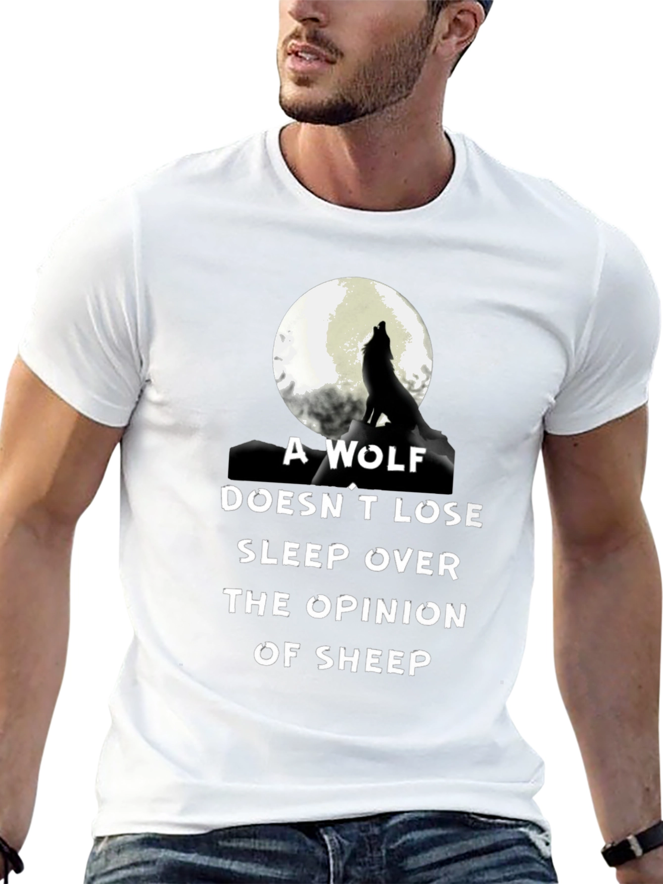 Black Wolf Opinion Graphic Tee - Black Cotton Comfort view 13