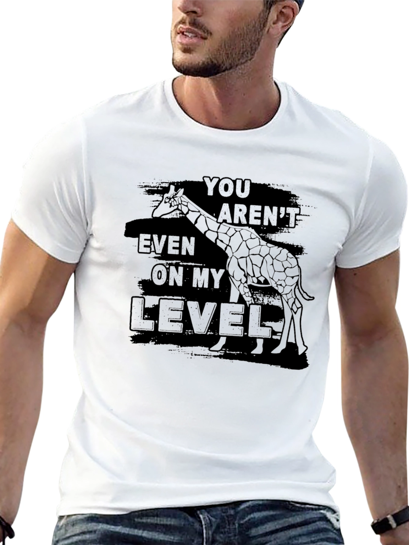 Black Giraffe Level T-Shirt - Funny Sarcastic Tee view 13
