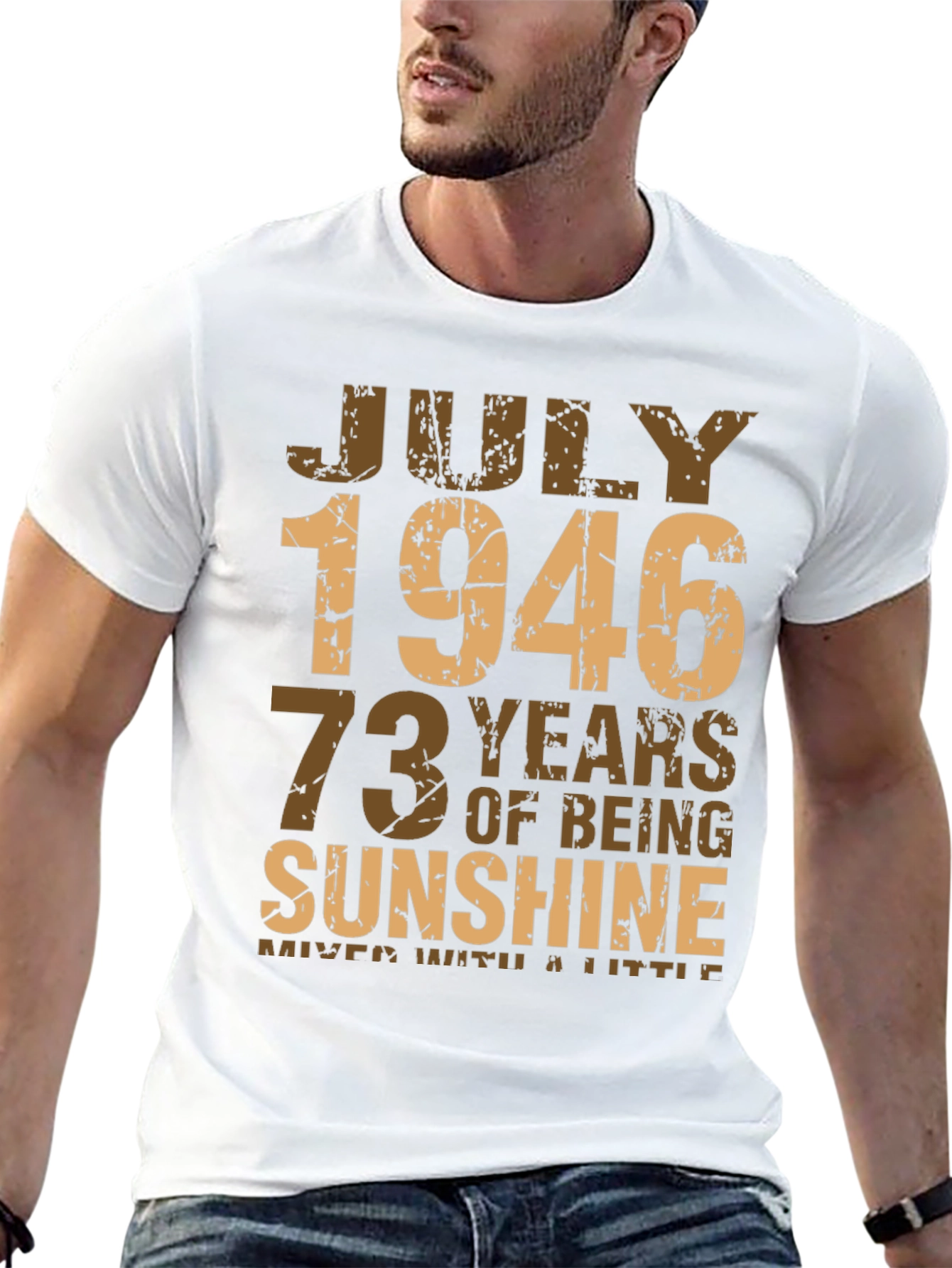 Black July 1946 Vintage Birthday T-Shirt view 13