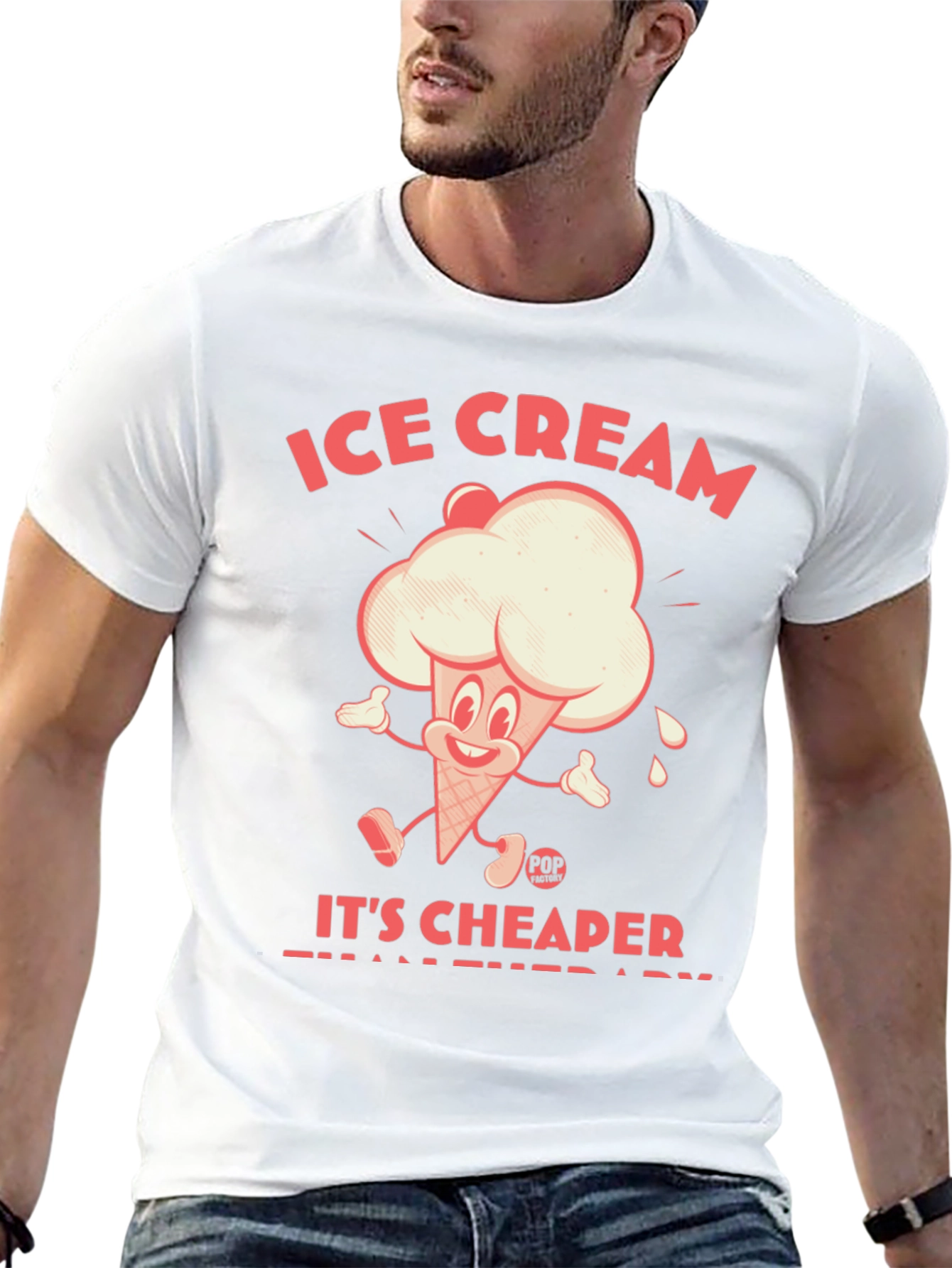 Black Ice Cream Cheaper Than Therapy Graphic Tee view 13