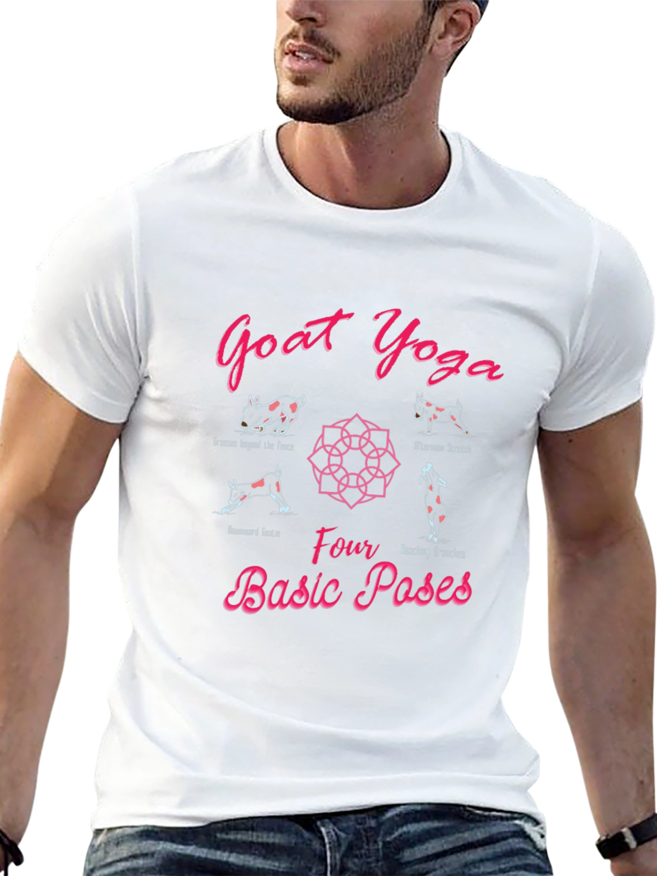 Black Goat Yoga Graphic T-Shirt view 13