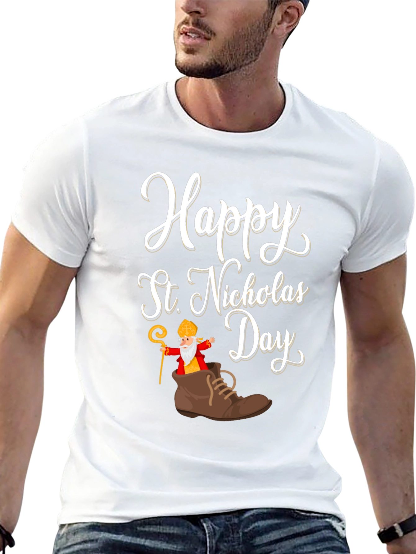 Black Happy St. Nicholas Day T-Shirt view 13