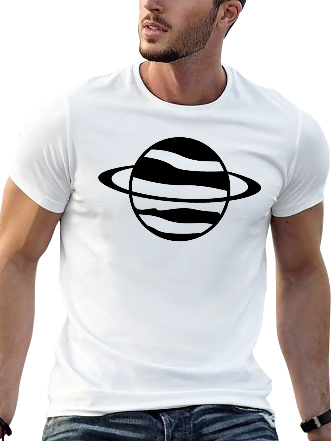 Black Planet Graphic Black T-Shirt - Stylish & Unique Design view 13