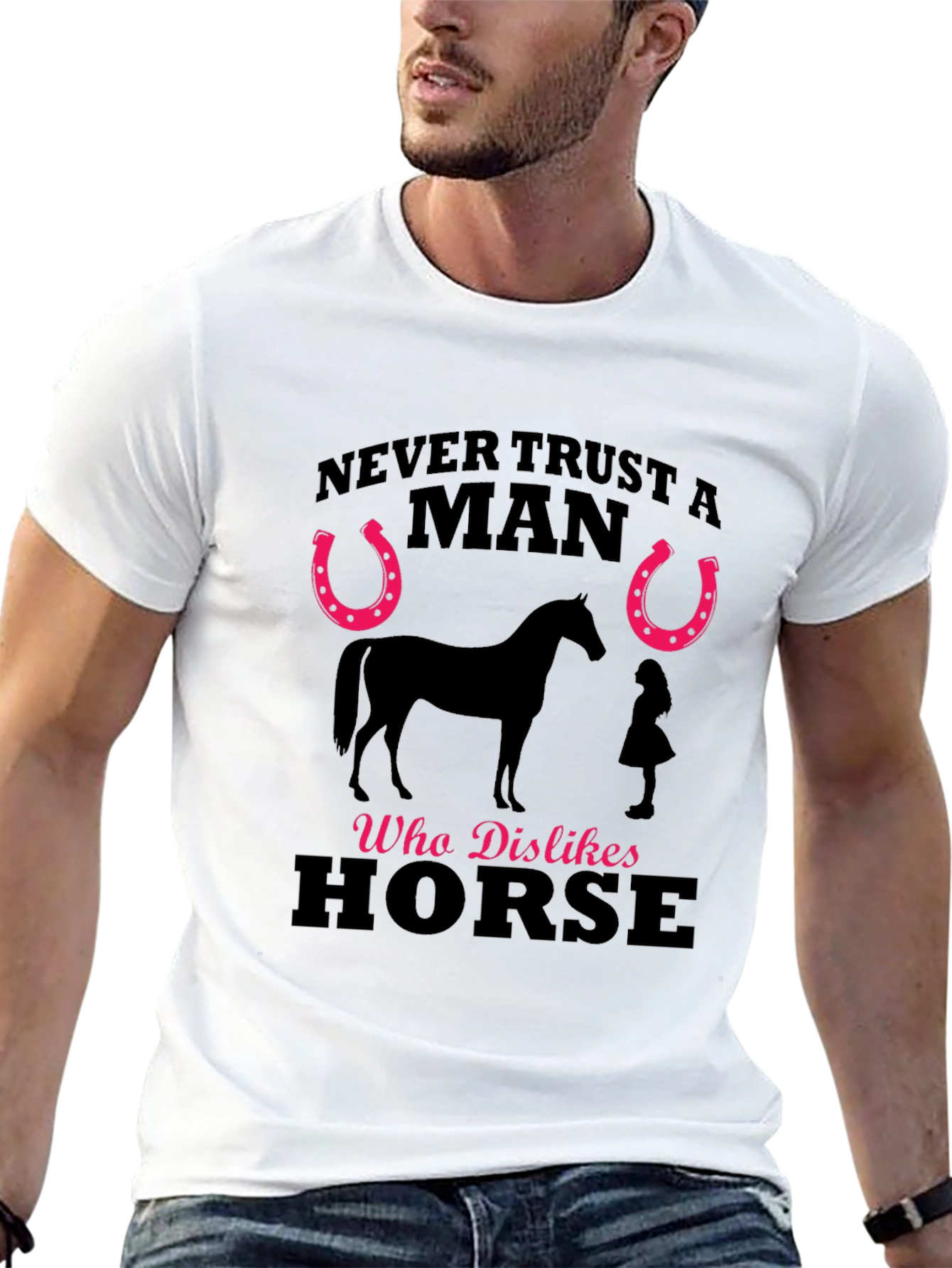 Black Never Trust a Man Who Dislikes Horse T-Shirt view 13