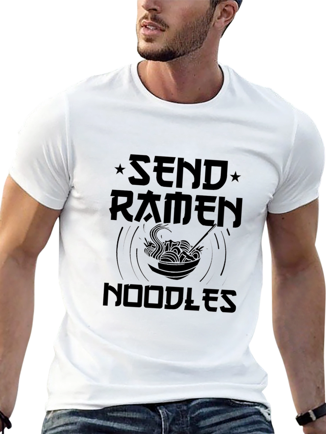 Black Send Ramen Noodles Graphic Tee - Black T-Shirt view 13