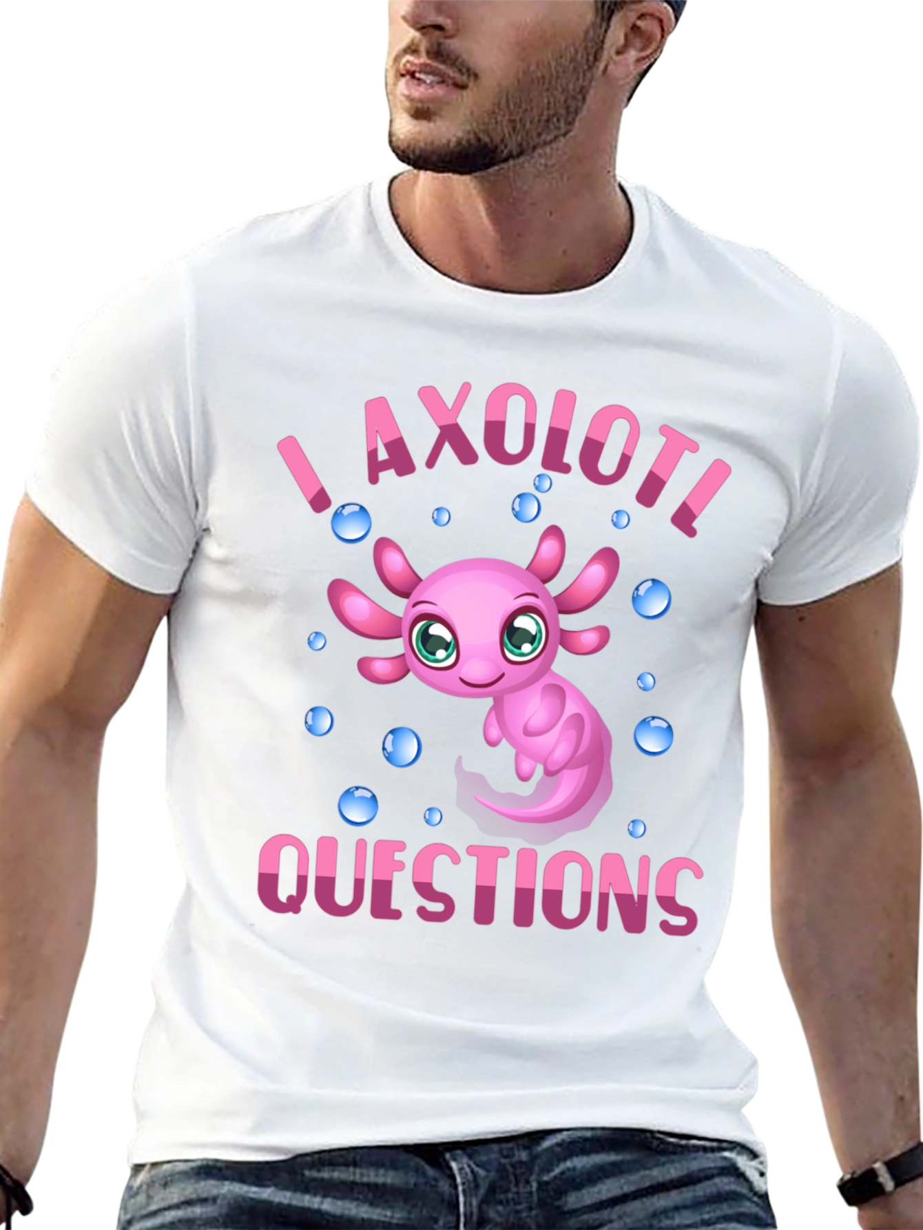 Black I Axolotl Questions Black T-Shirt view 13