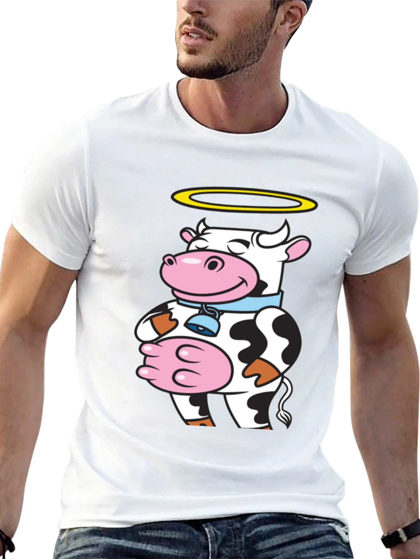 Black Holy Cow Graphic Tee - Unique Novelty Shirt view 13