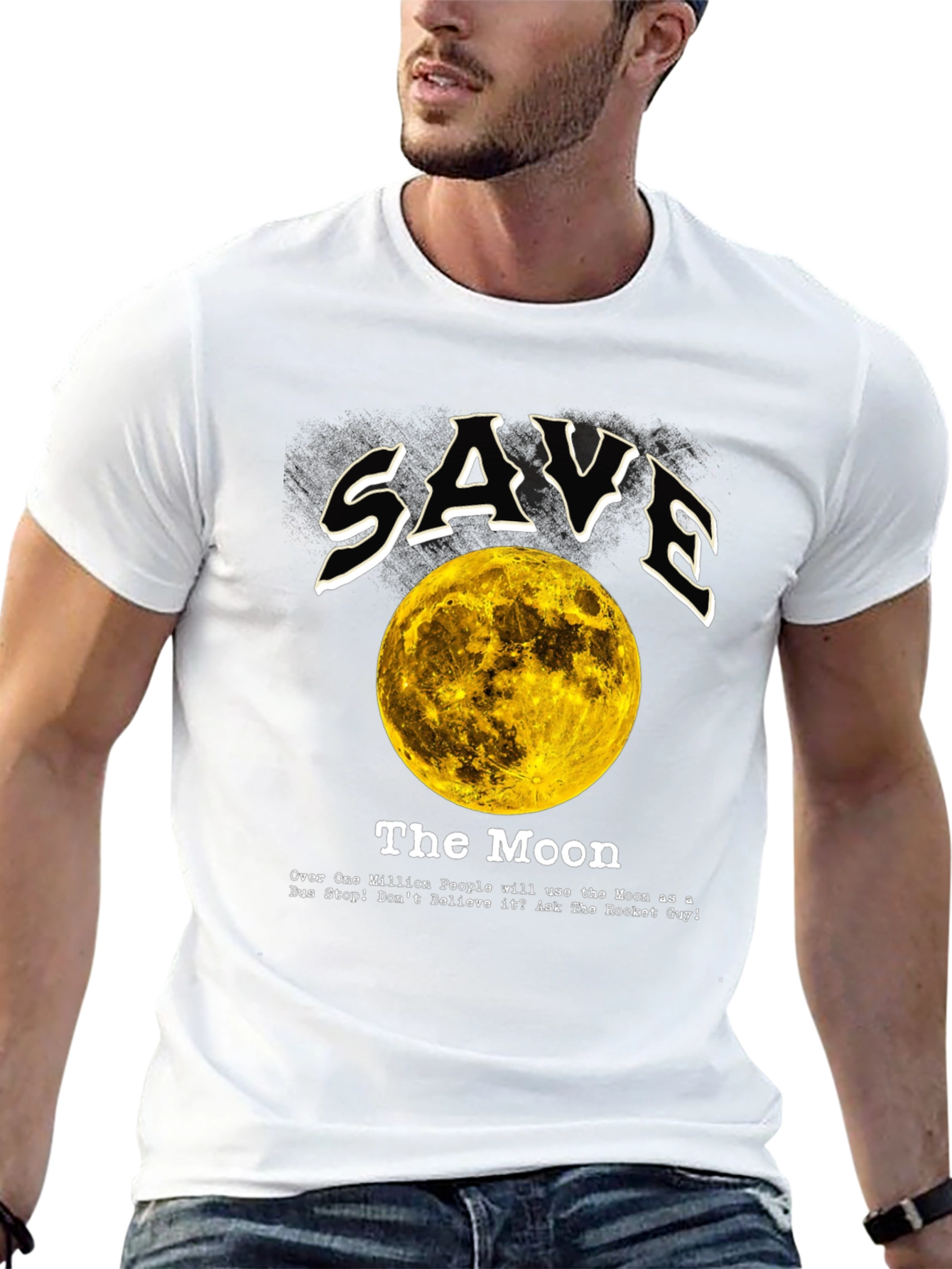 Black Save the Moon Graphic Tee - Outer Space Awareness view 13