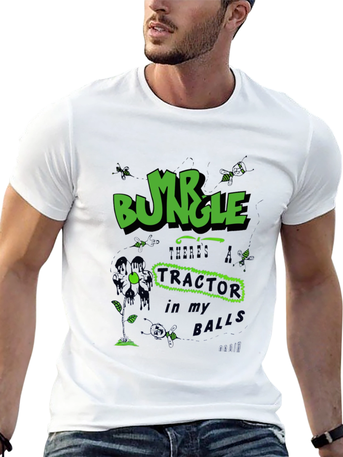 Black Mr. Bungle Tractor Balls T-Shirt view 13
