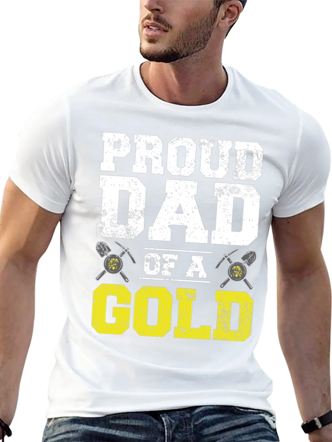 Black Proud Dad of a Gold Digger T-Shirt view 13