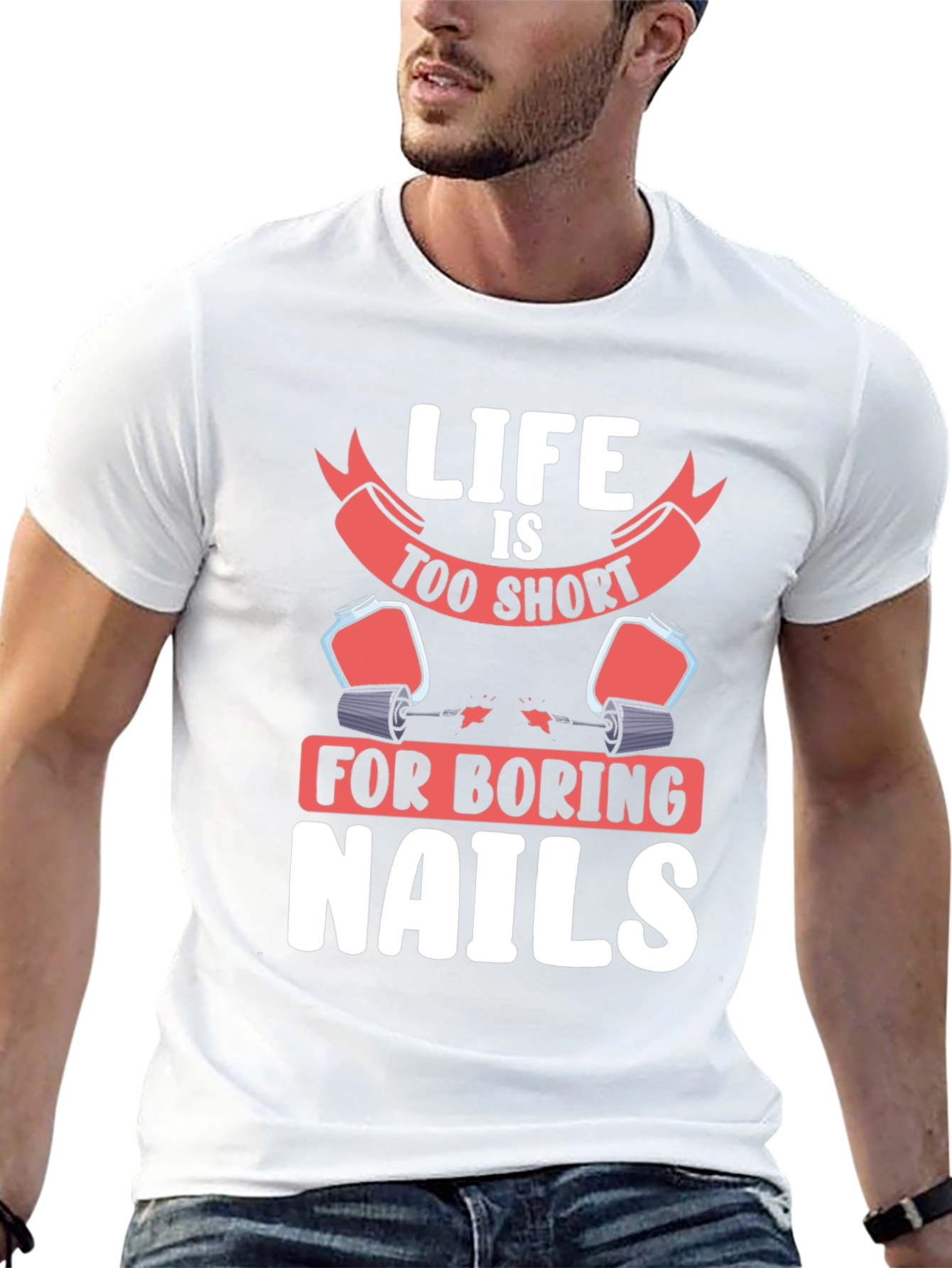 Black Life Too Short Nails T-Shirt - Unisex Graphic Tee view 13