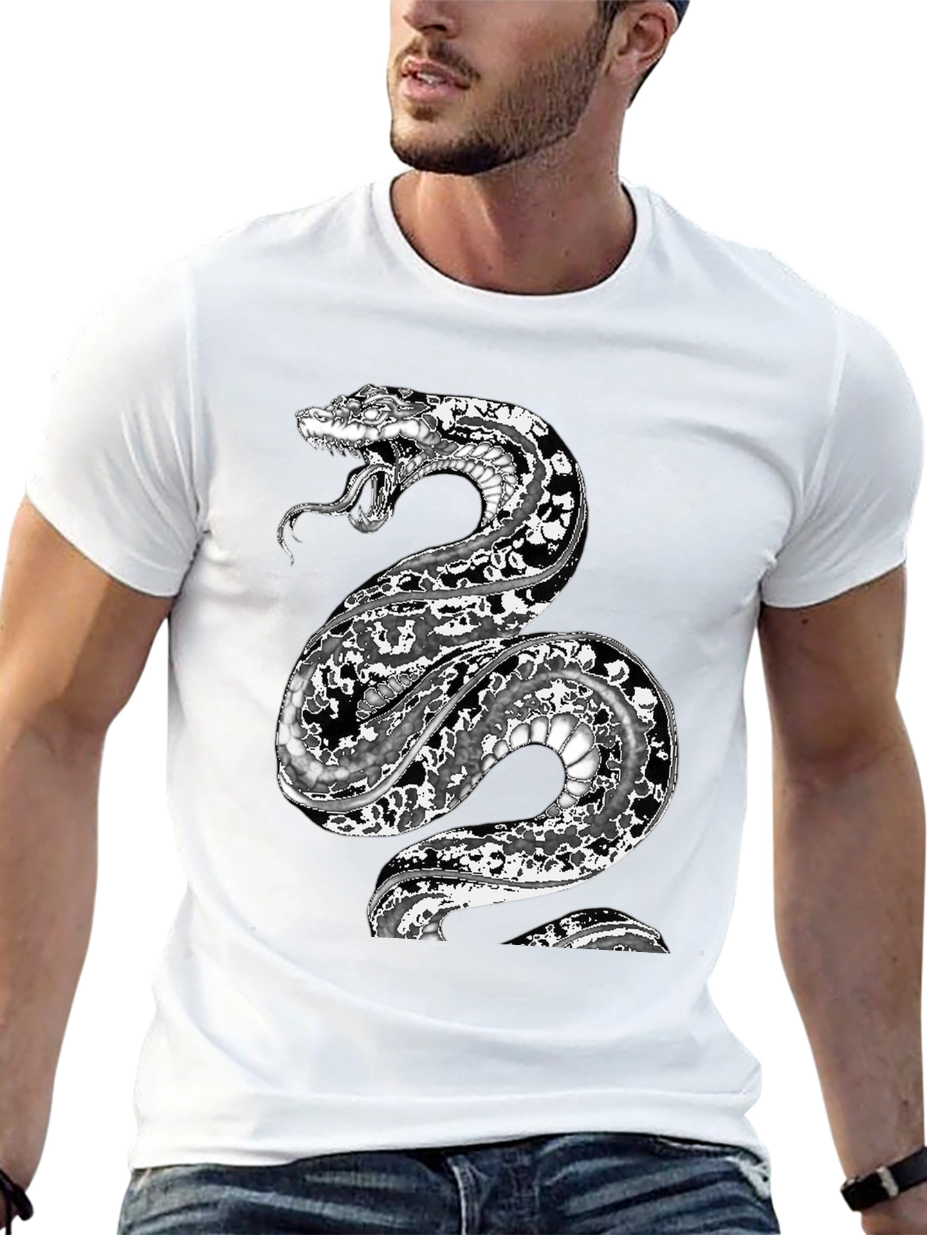 Black Snake Graphic Black T-Shirt view 13