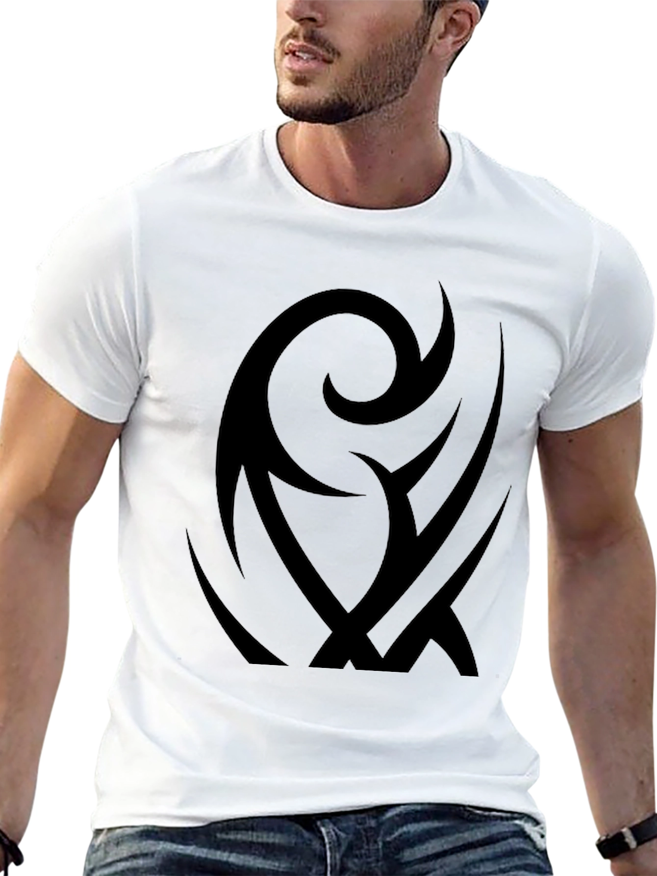 Black Tribal Graphic Black T-Shirt view 13