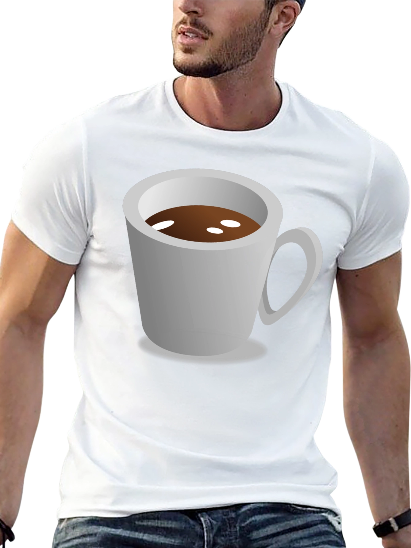 Black Coffee Cup Graphic Tee - Black Unisex Shirt view 13