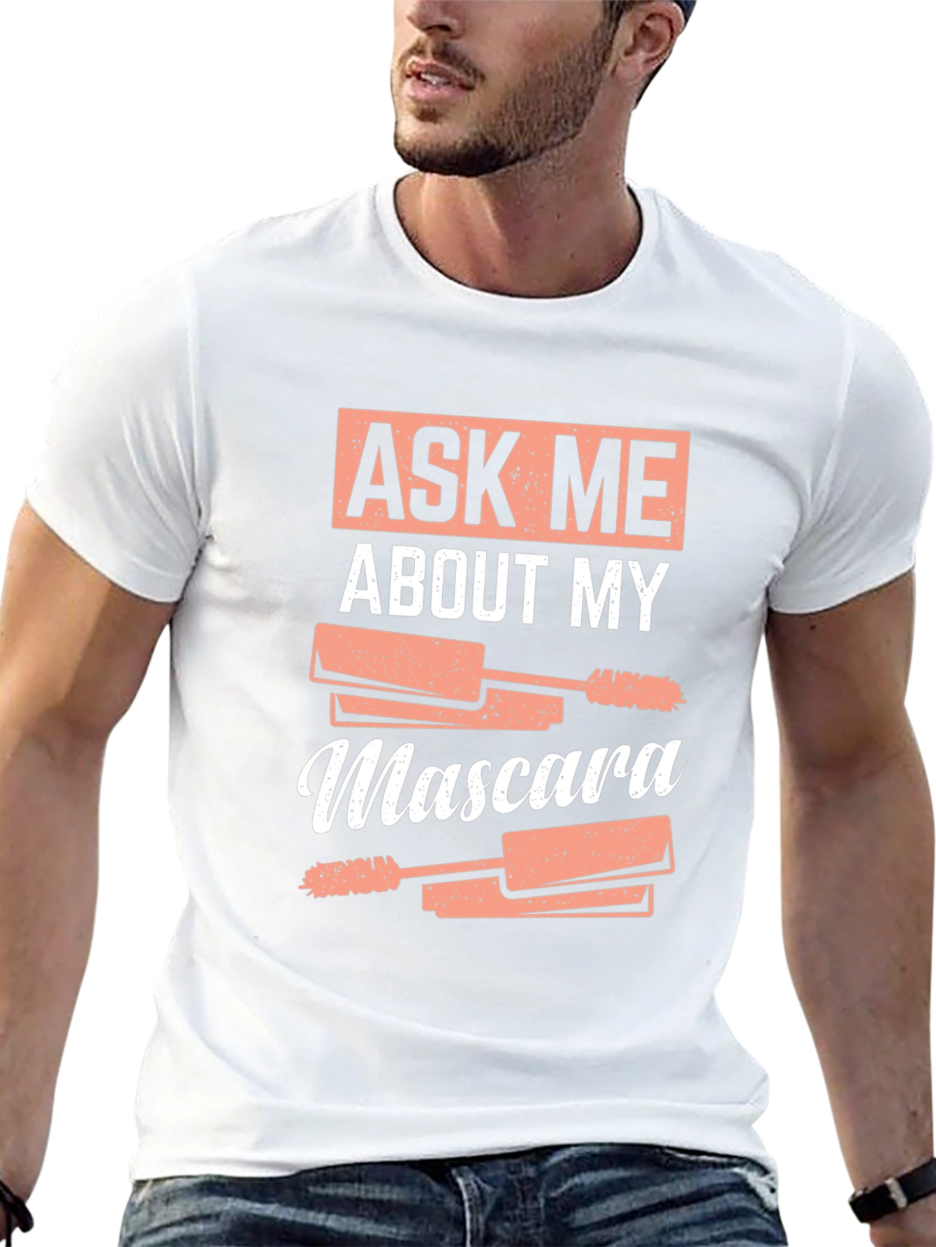 Black Ask Me About My Mascara Funny T-Shirt view 13