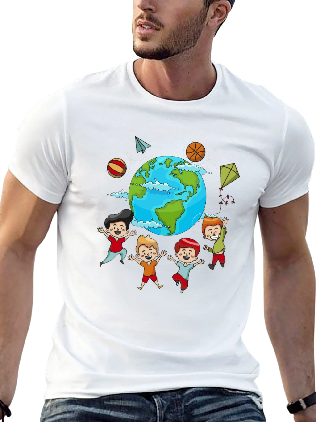 Black Global Kids Graphic T-Shirt - World Friendship Tee view 13
