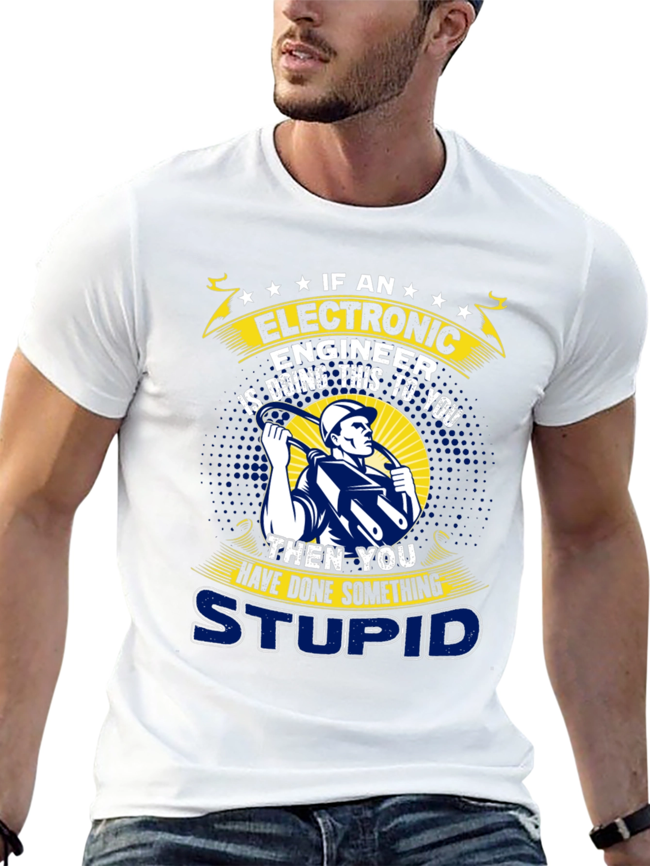 Black Electronic Engineer Funny T-Shirt view 13