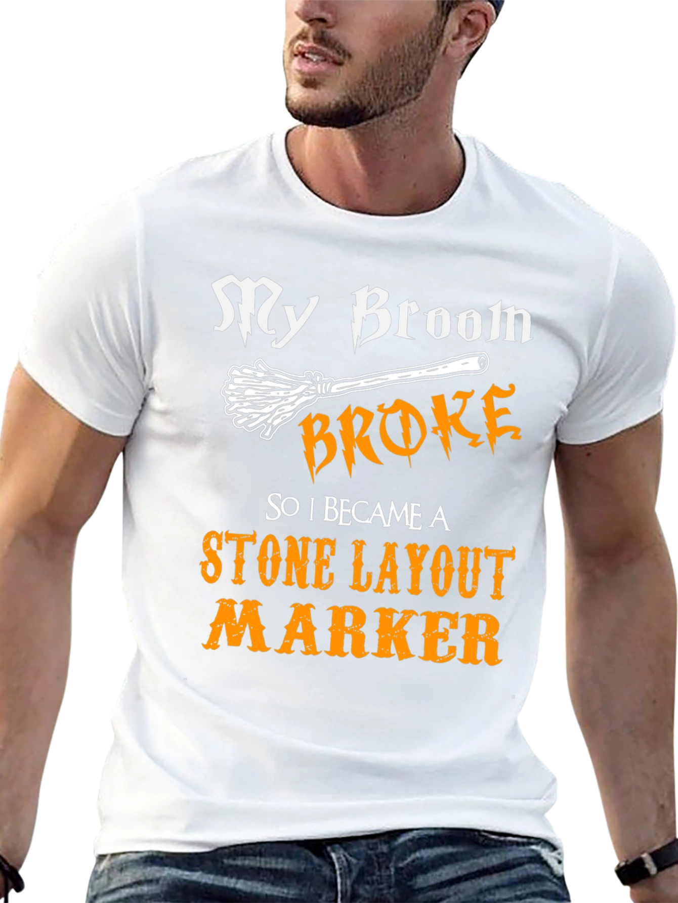 Black Funny Stone Layout Marker Graphic T-Shirt view 13