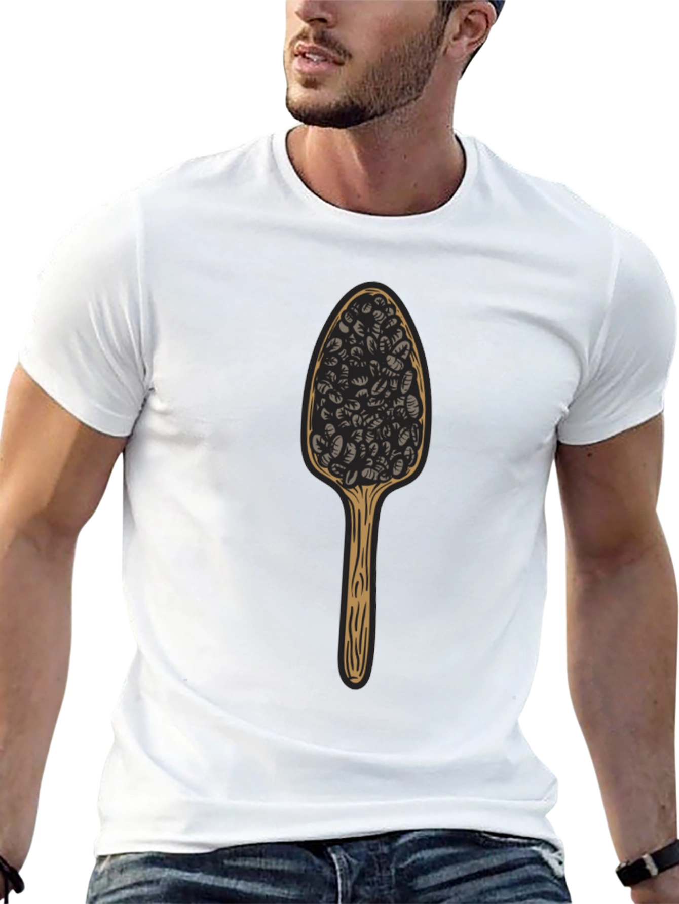 Black Novelty Spoon Black T-Shirt view 13