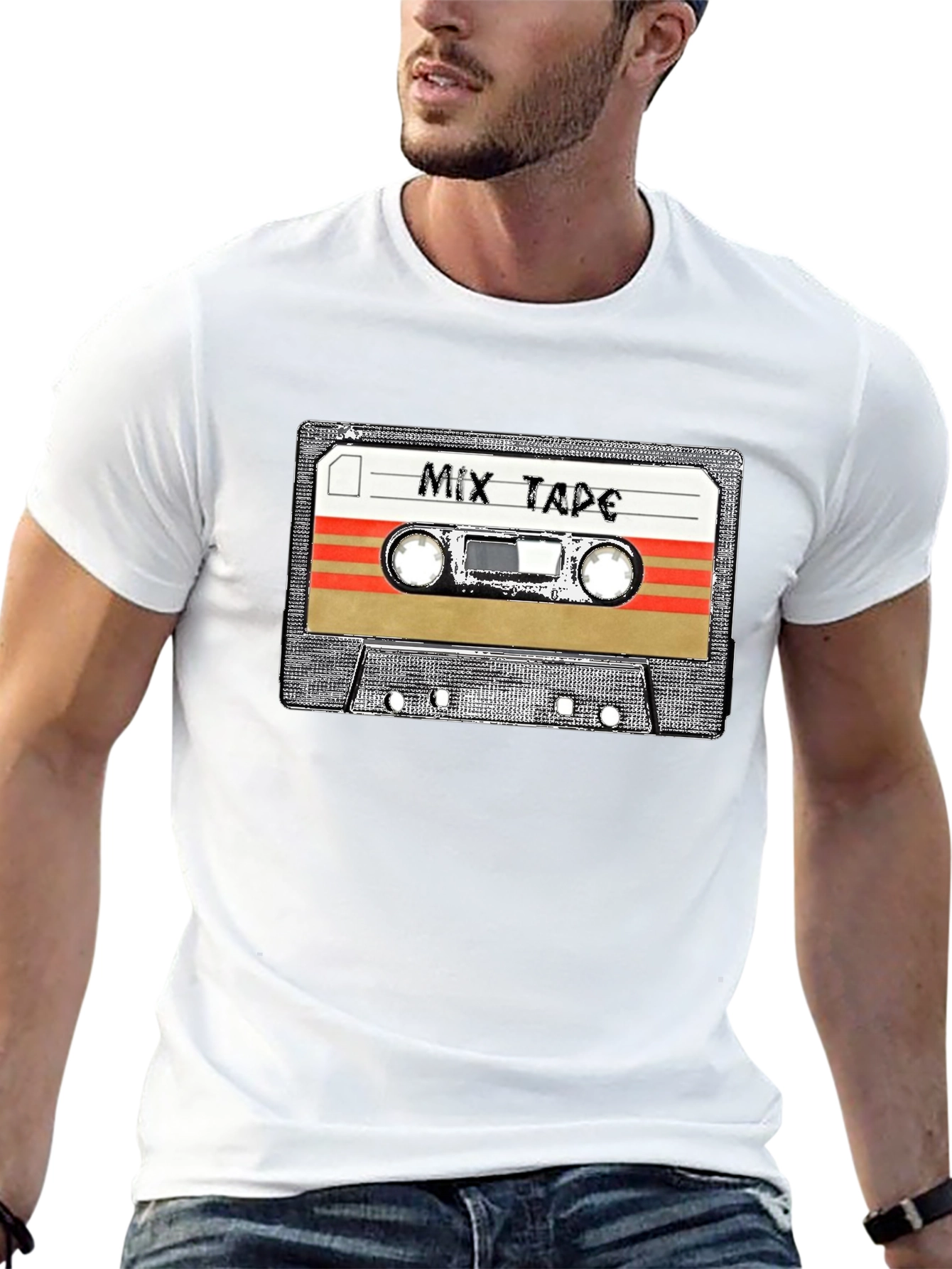 Black Retro Mixtape Graphic T-Shirt view 13
