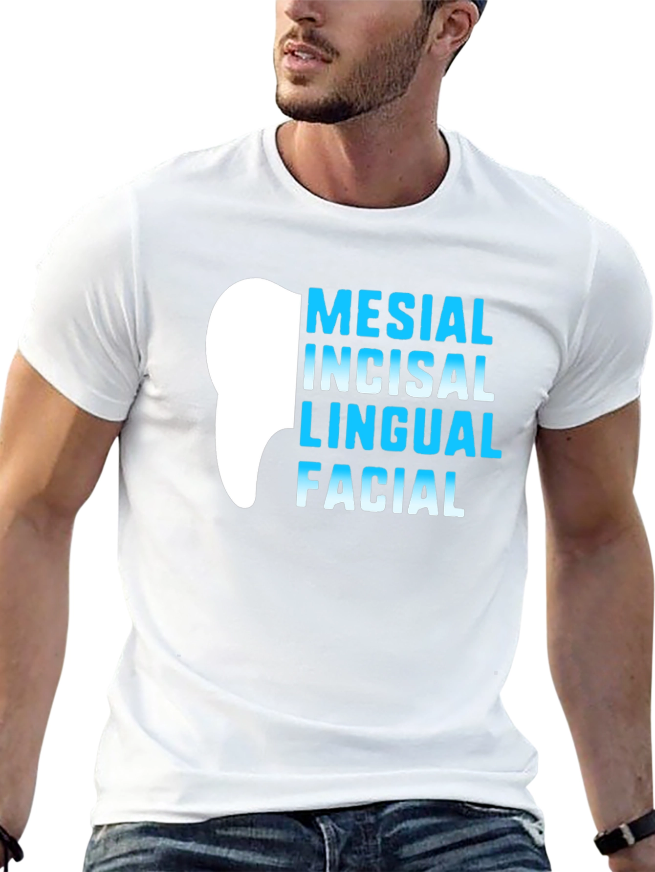 Black Dental Anatomy T-Shirt - Mesial Incisal Lingual Facial - Dentist Gift view 13