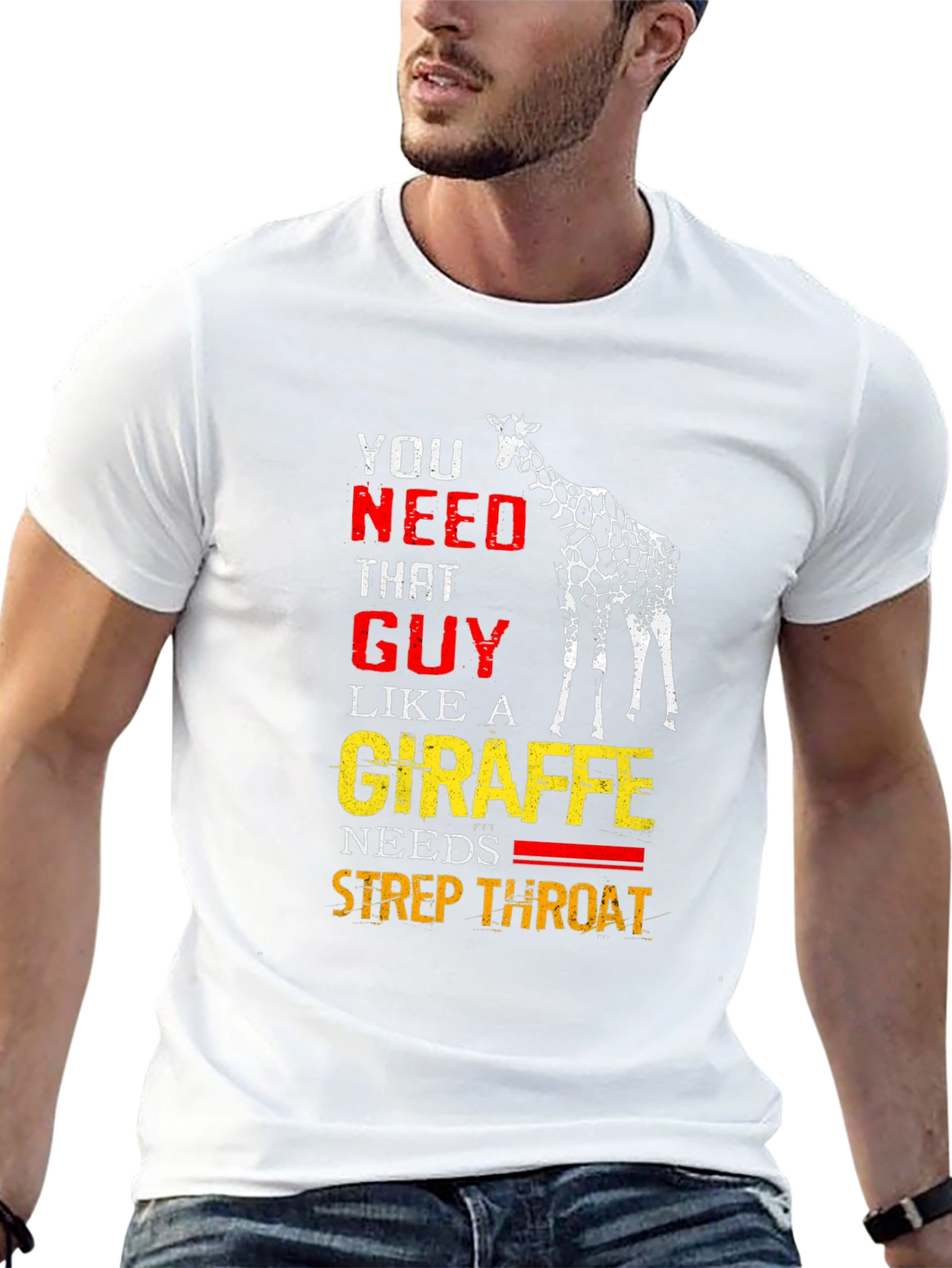 Black Giraffe Strep Throat Graphic T-Shirt view 13