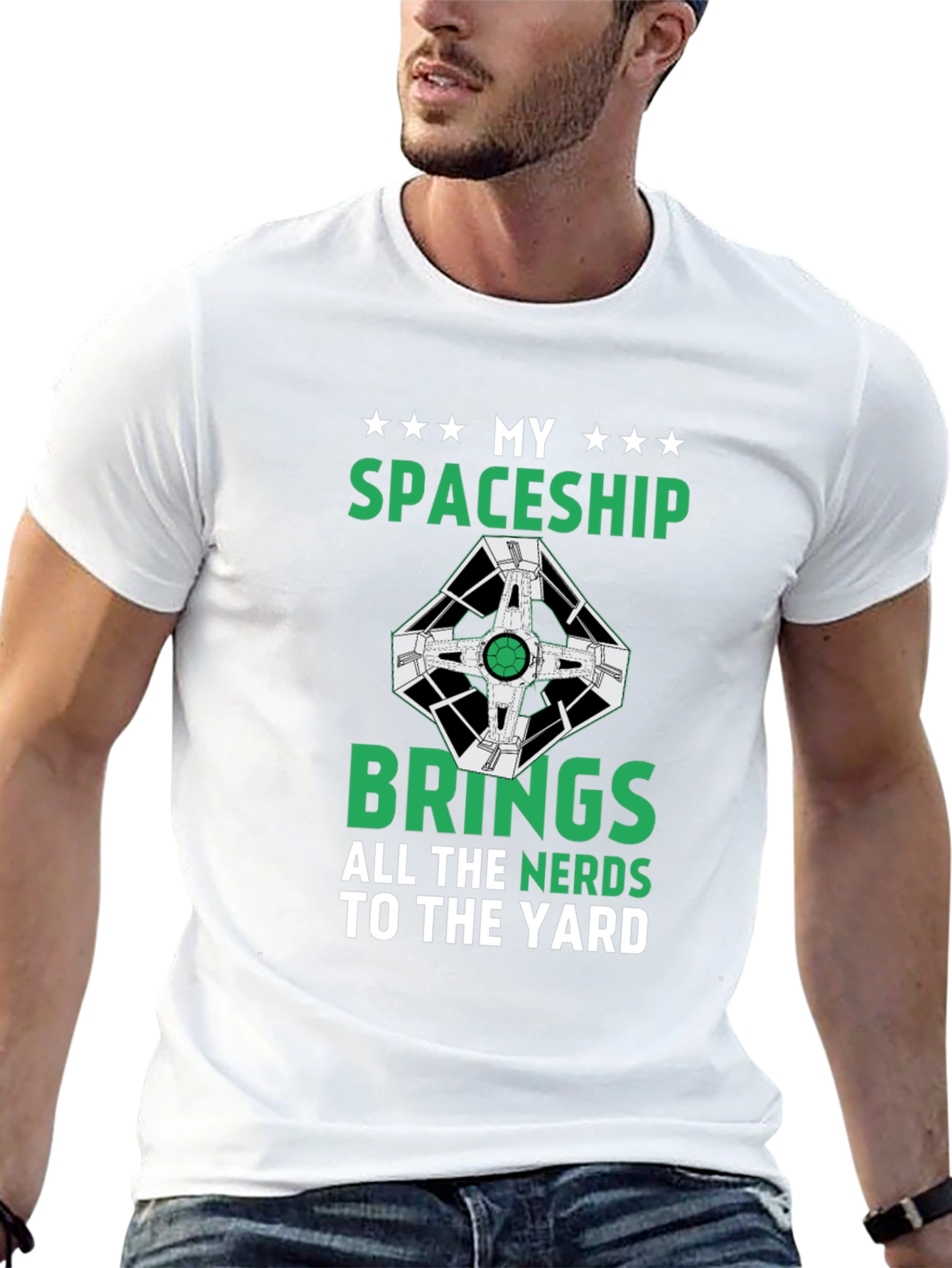 Black My Spaceship T-Shirt - Nerdy Humor Tee view 13