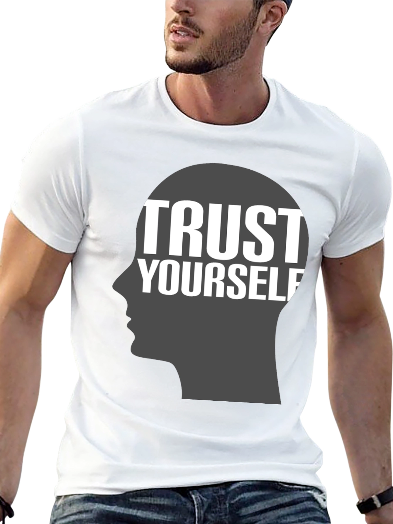 Black Trust Yourself Graphic T-Shirt - Motivational Tee view 13