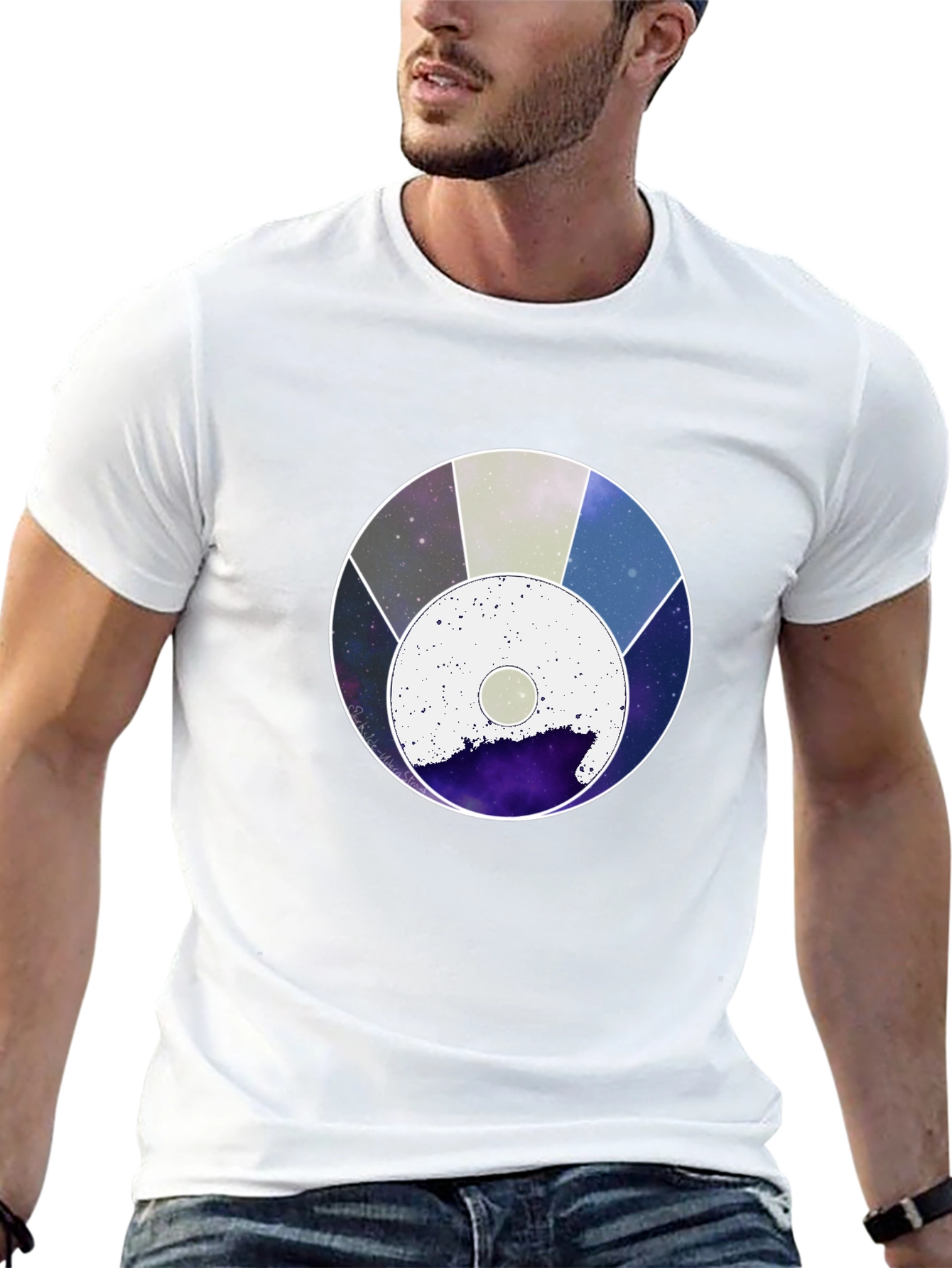 Black Space Circle Black Graphic Tee view 13