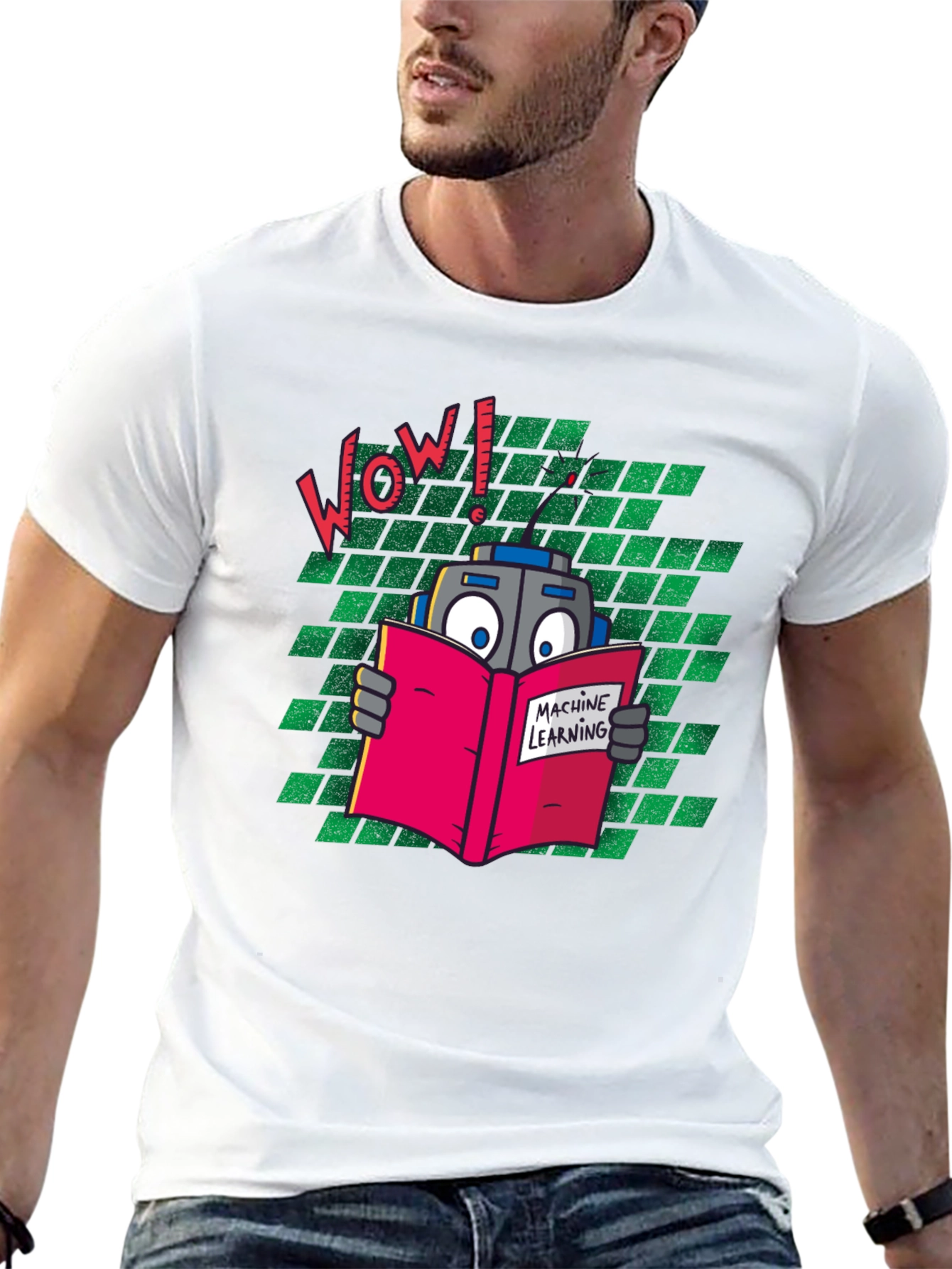 Black Machine Learning Robot T-Shirt view 13