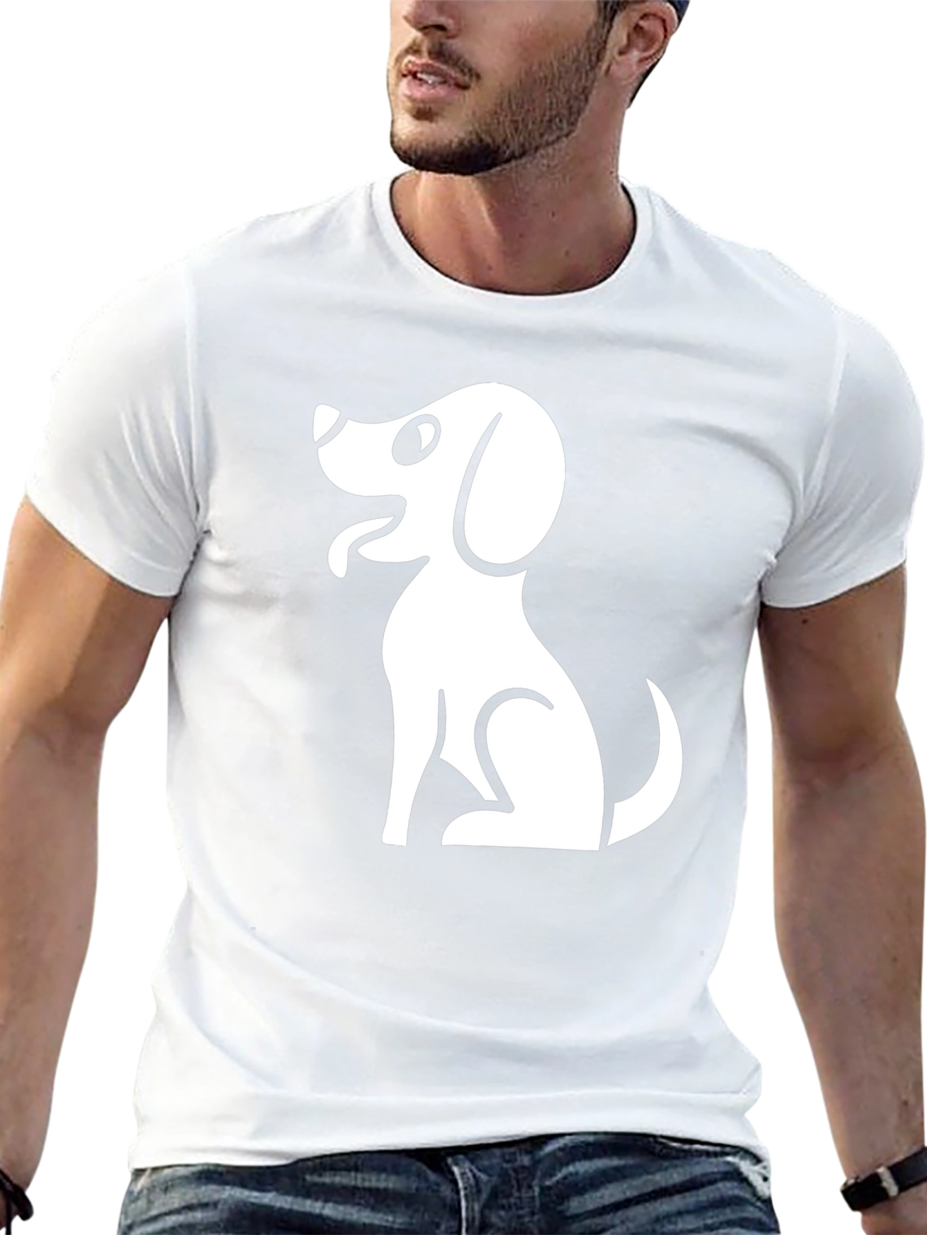 Black Dog Graphic Black T-Shirt - Cute Puppy Design view 13
