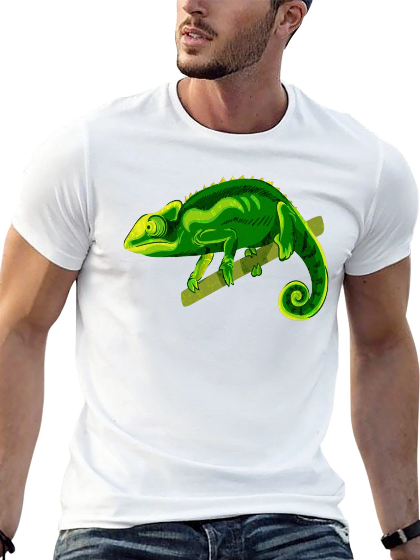 Black Chameleon Graphic Print T-Shirt view 13