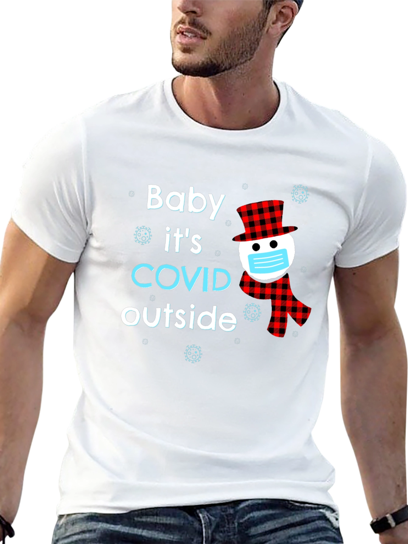 Black Baby It's COVID Outside Novelty T-Shirt view 13