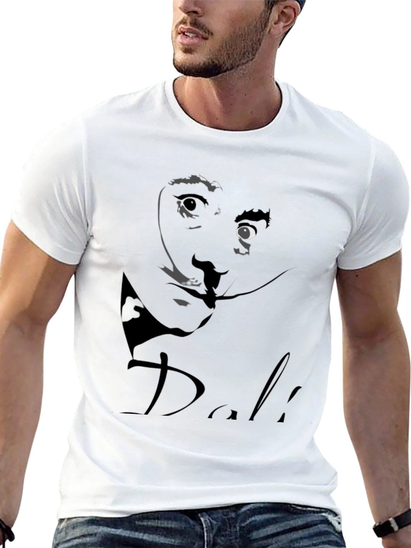 Black Salvador Dali Graphic Print Black T-Shirt view 13