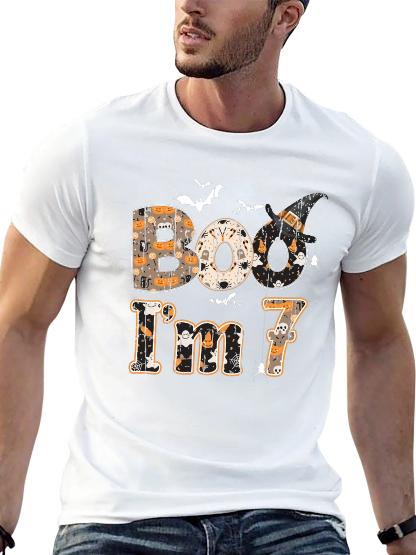 Boo I'm 7 Halloween Kids T-Shirt - 13