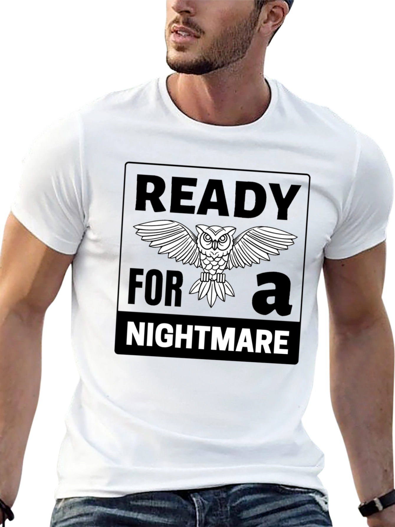Black Ready For A Nightmare Owl Graphic Tee - Black view 13